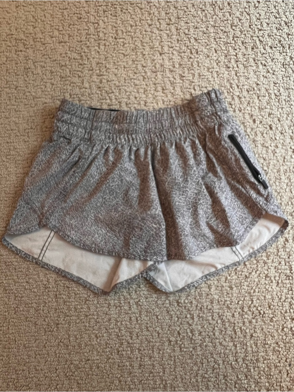 lululemon athletica Heathered Gray Active Skort with Zip Pocket